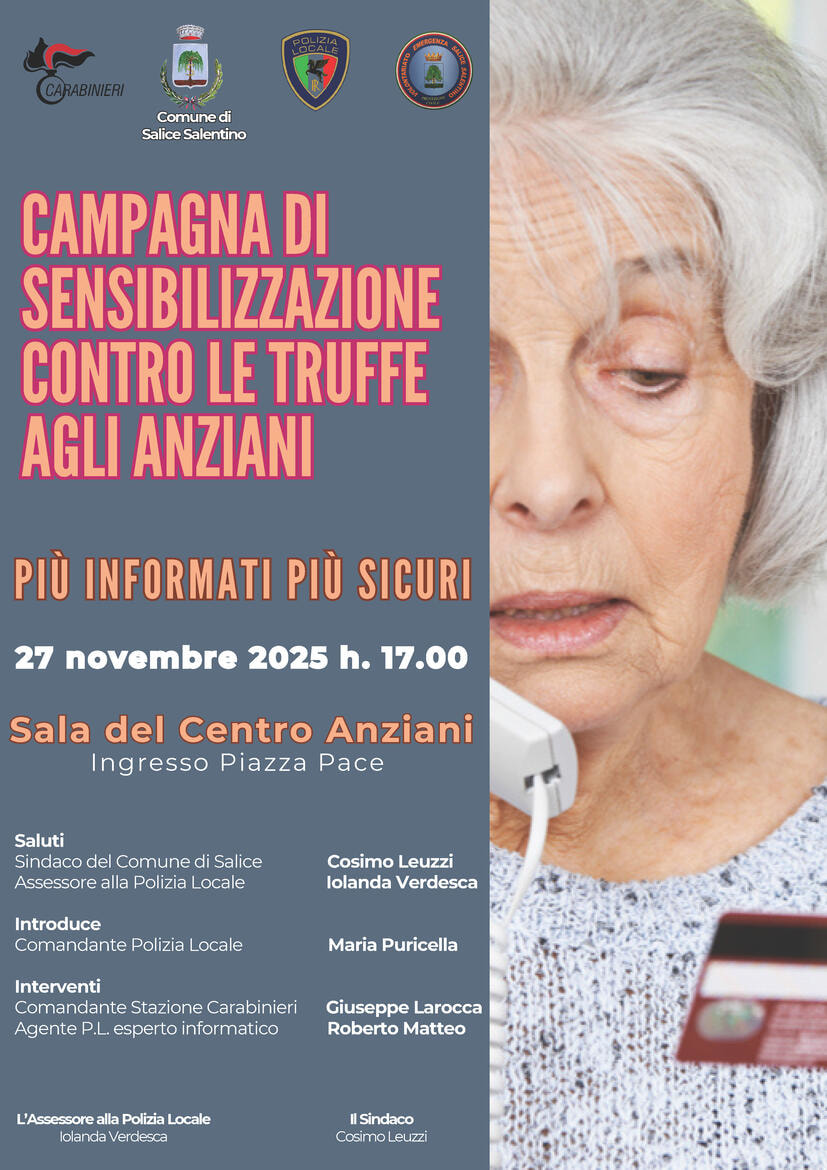 Immagine: Campagna Sensibilizzazione - Truffe Anziani